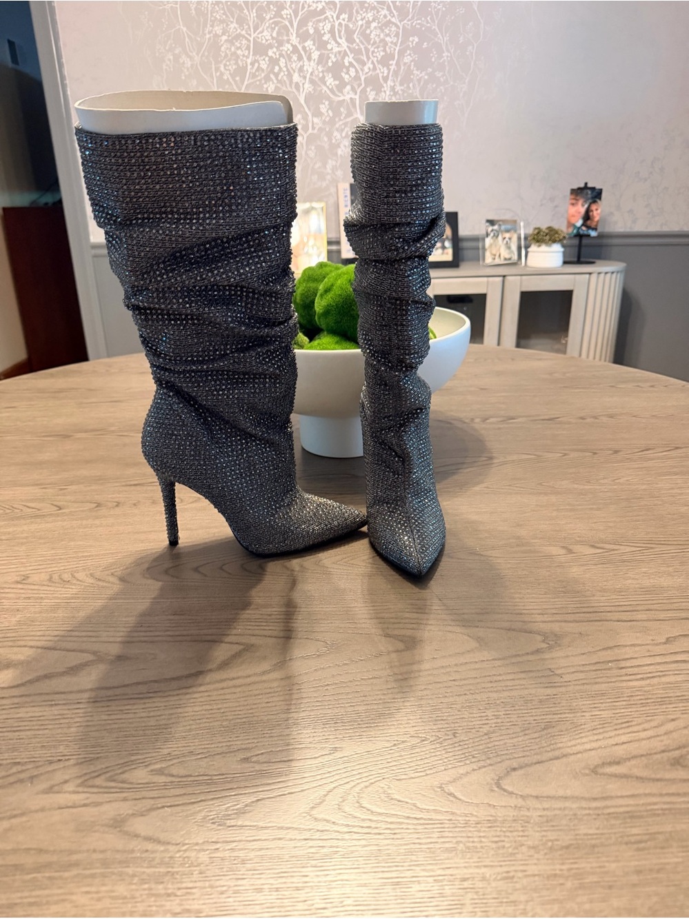 Jessica Simpson silver sparkling slouchy boots size 7.5